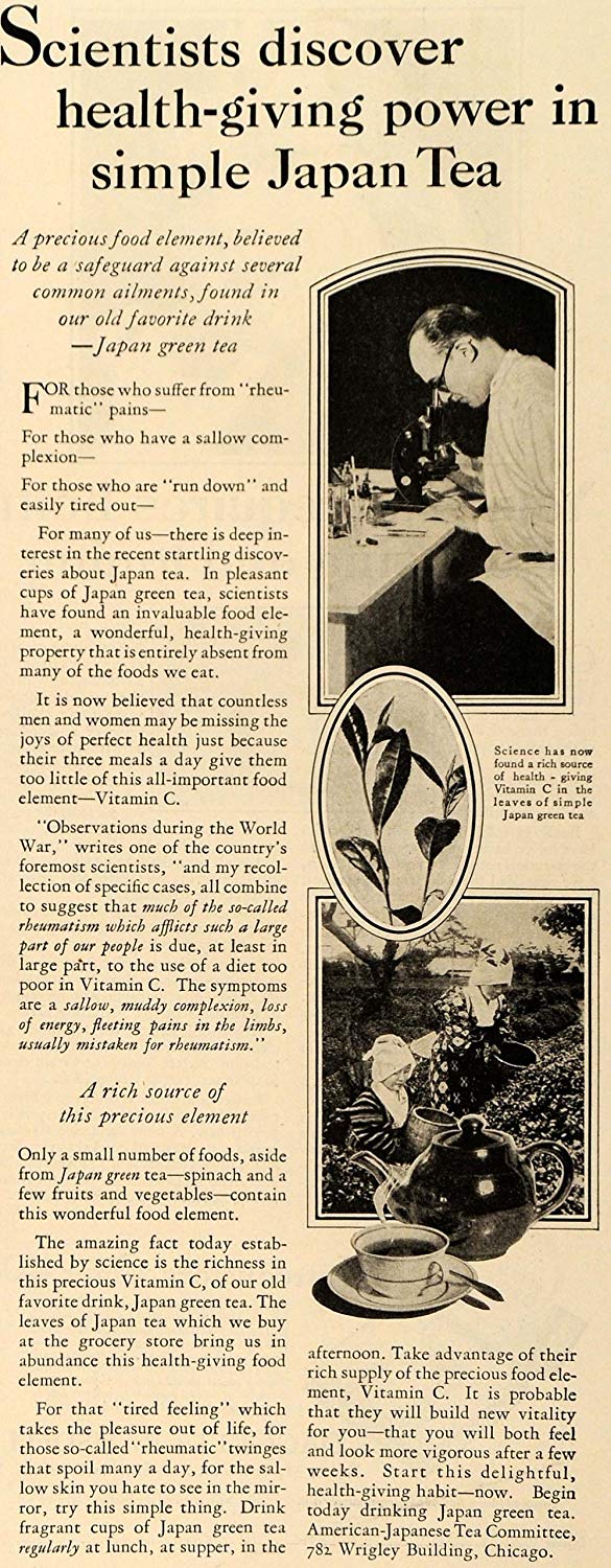 Poster pubblicitario 1928 comitato te americano giapponese